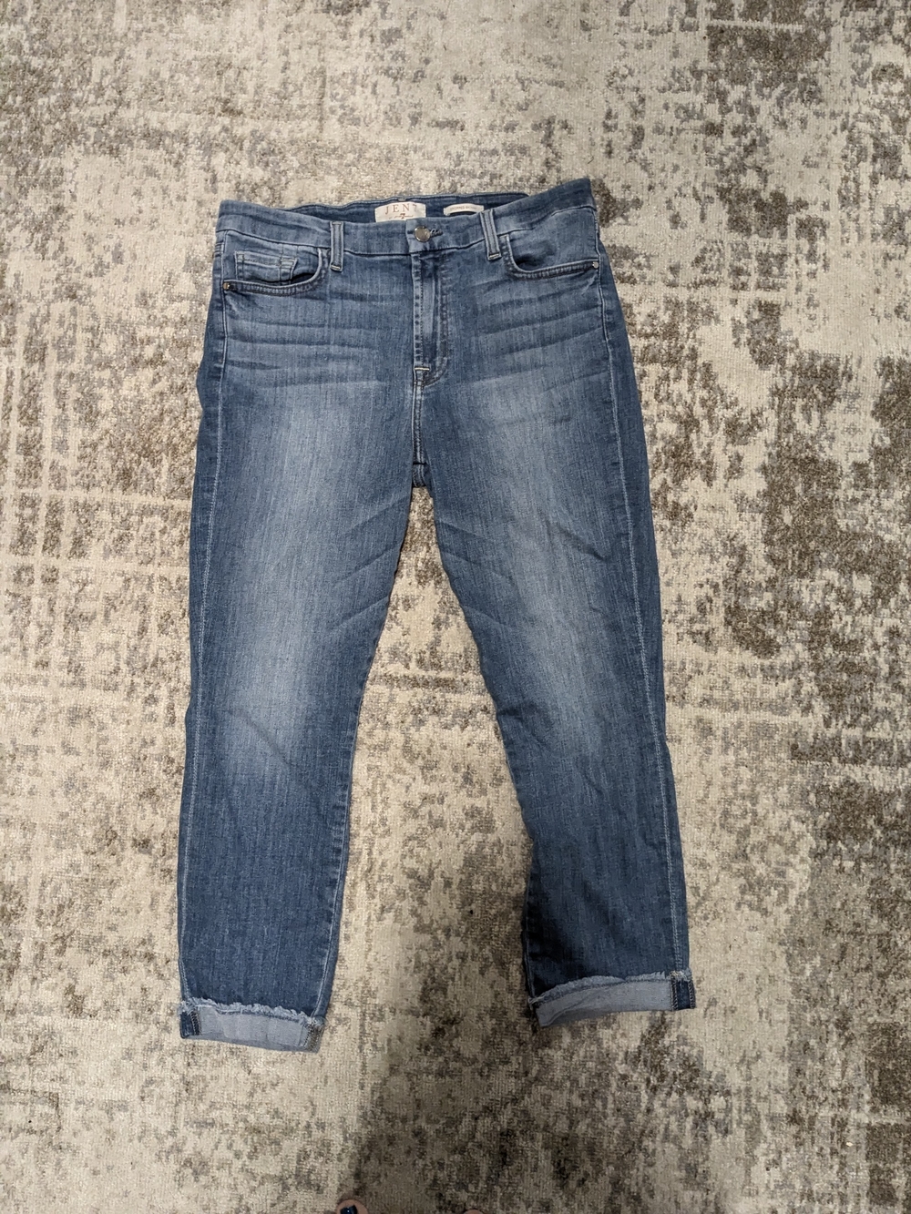 7 For All Mankind Women's Cropped Ankle Jeans in Blue Wash